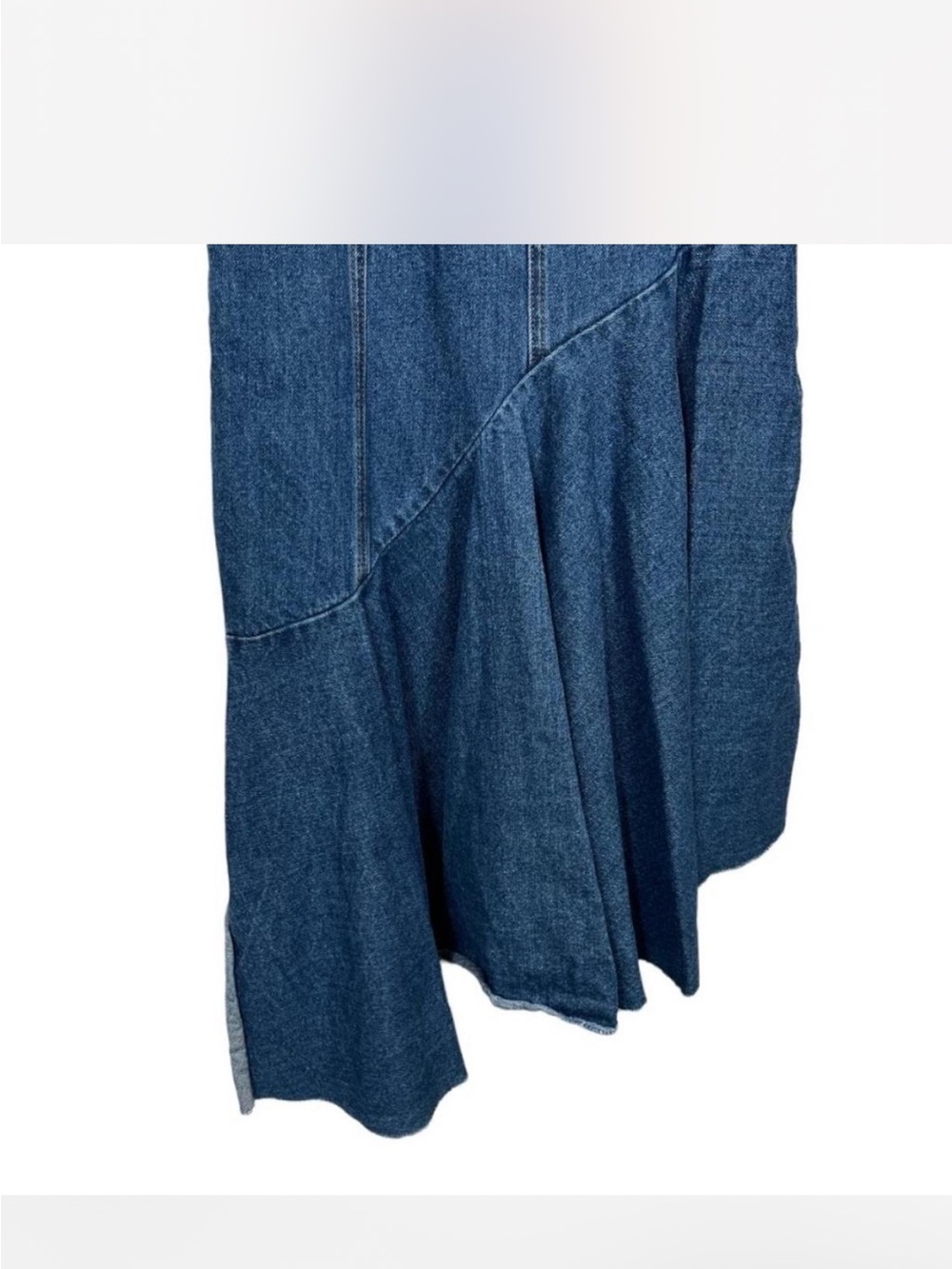Solace London Lewis Blue Denim High-Low A-Line Dress Sz 4 - Picture 7 of 8